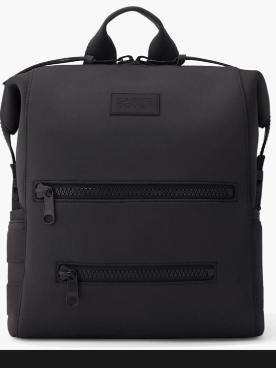 Dagne Dover Handbags - Dagne Dover Indi Neoprene Stretch Large Black Diaper Travel Work  Backpack Bag